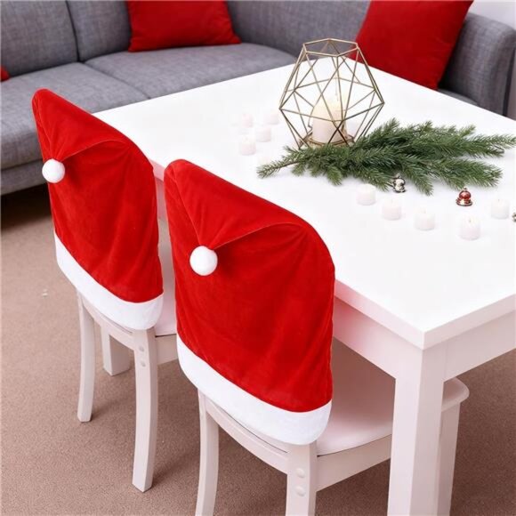 Set of 4 Kitchen Christmas Chair Covers for Dining Chairs Decoración, - Picture 6 of 8